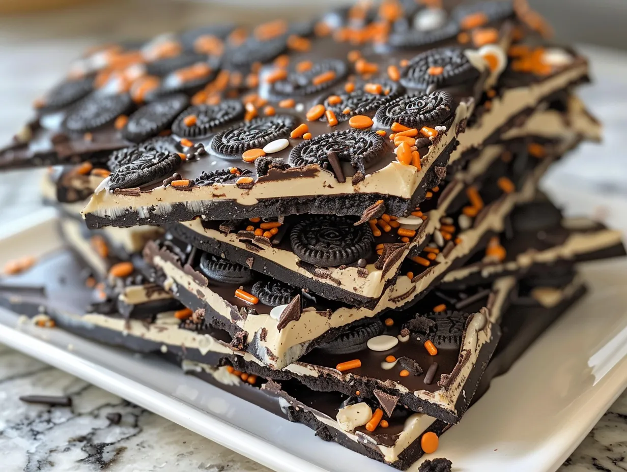Mouthwatering Halloween Oreo Bark