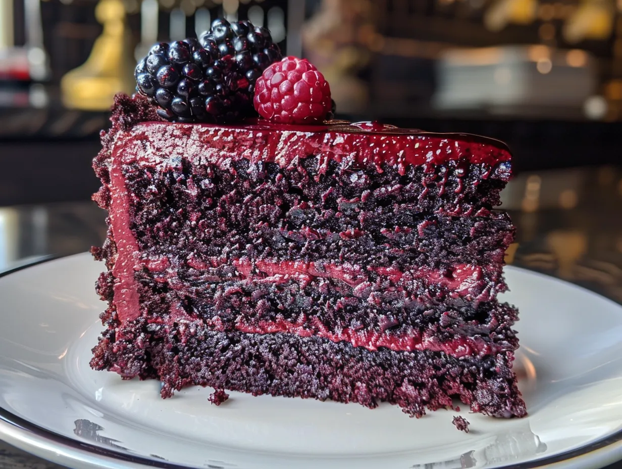 A Stunning Blackberry Velvet Gothic Cake