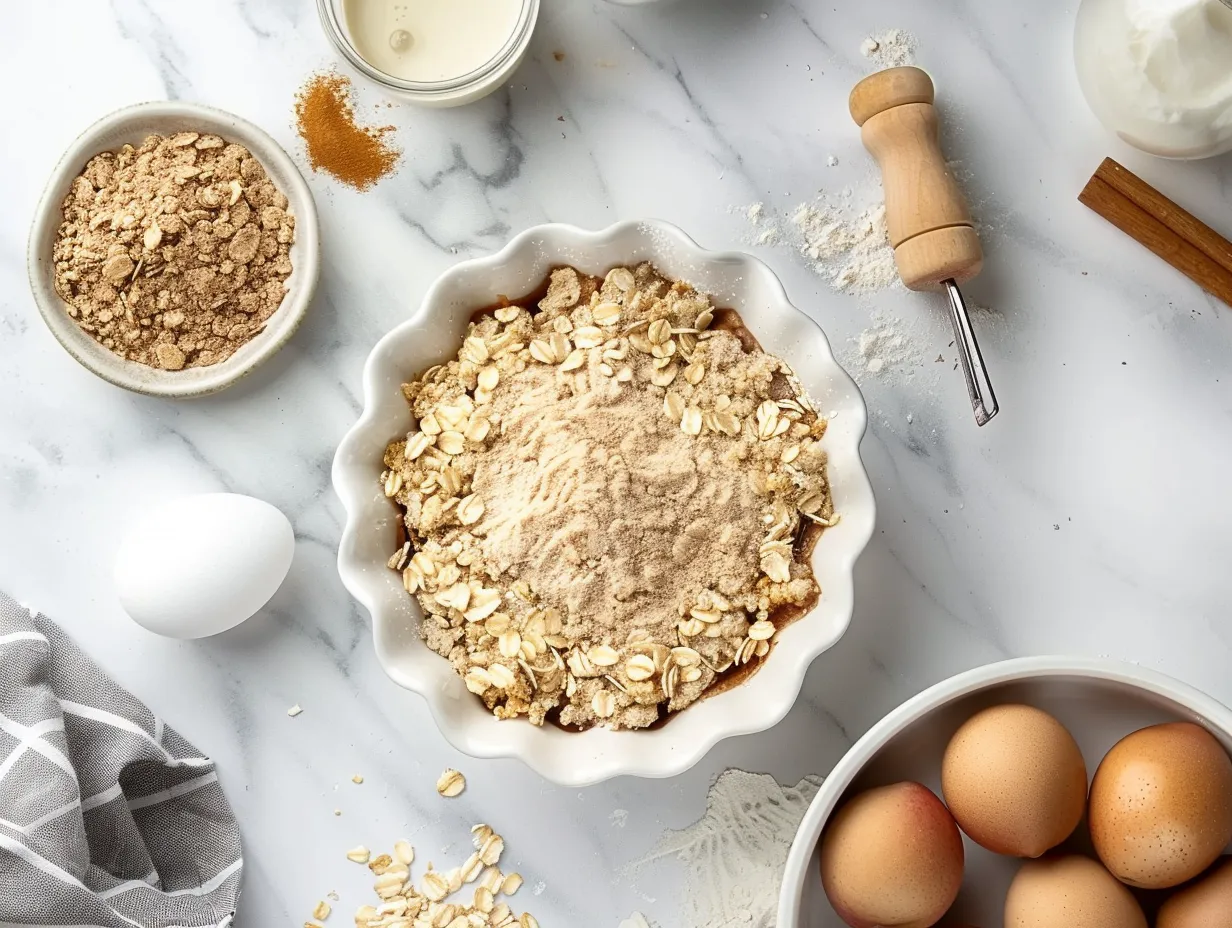 Ingredients for Apple Butter Pie with Cinnamon Oat Topping