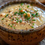 Bowl of Steaming White Bean Soup