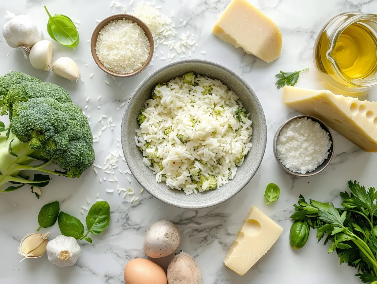 Ingredients for Broccoli Cheese Rice Casserole