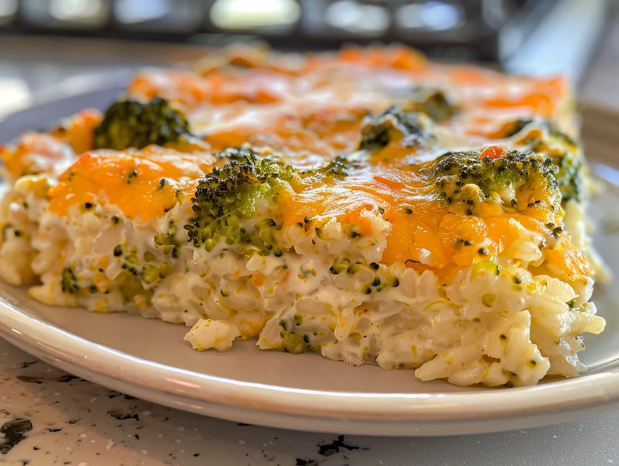 Perfect Broccoli Cheese Rice Casserole