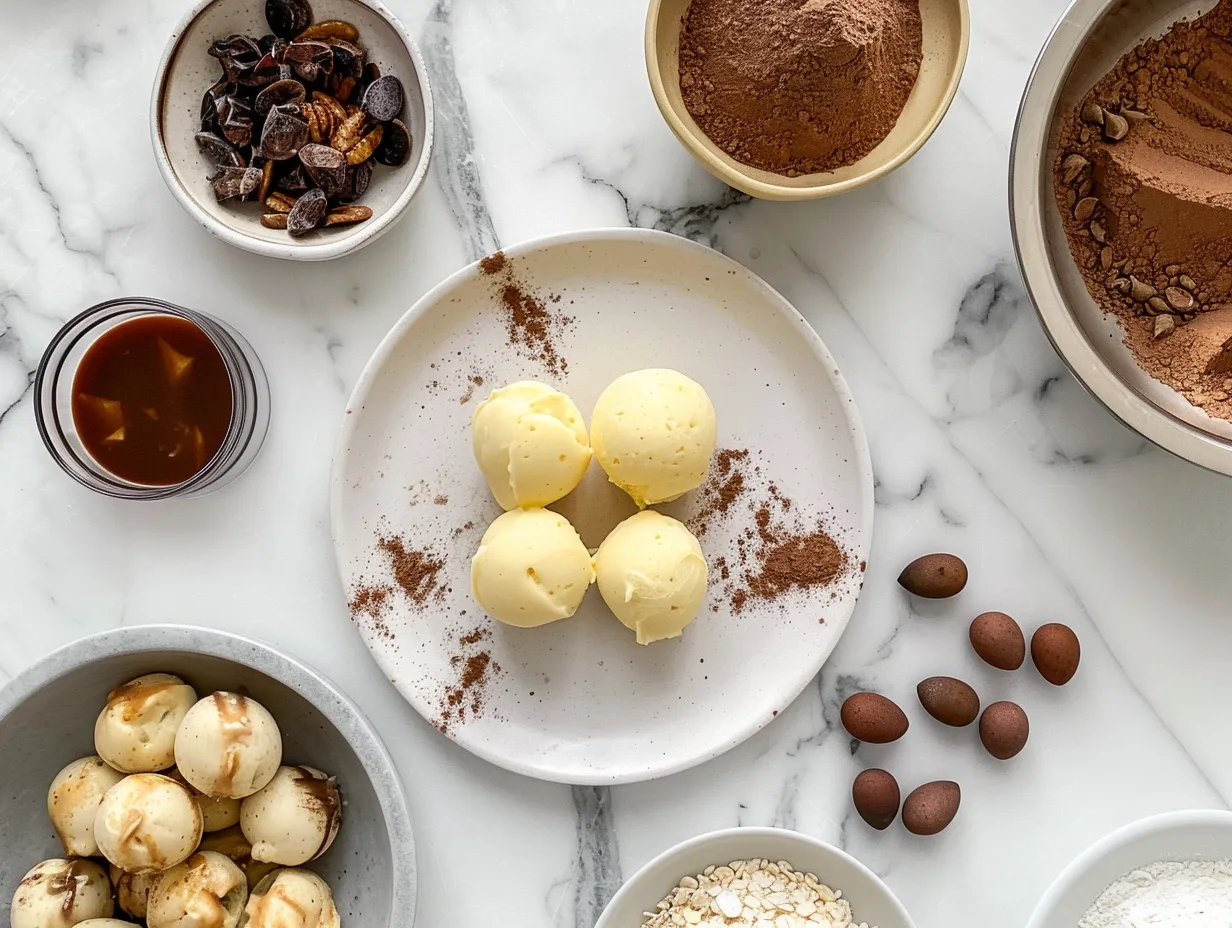 Ingredients for making caramel apple cheese ball