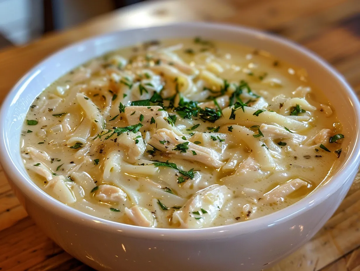 Cozy Bowl of Chicken Alfredo Soup