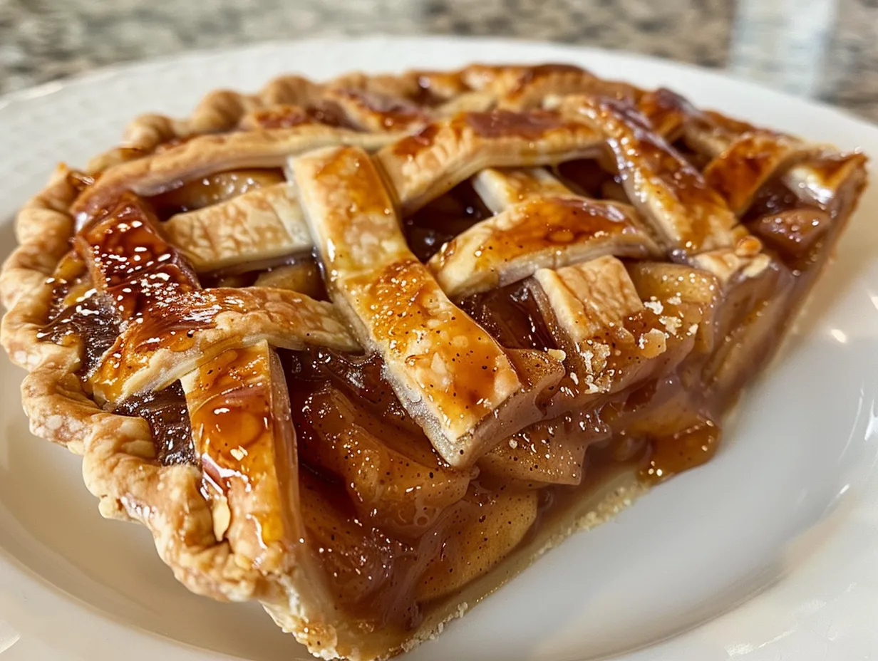 A delicious Apple Butter Pie on a cooling rack