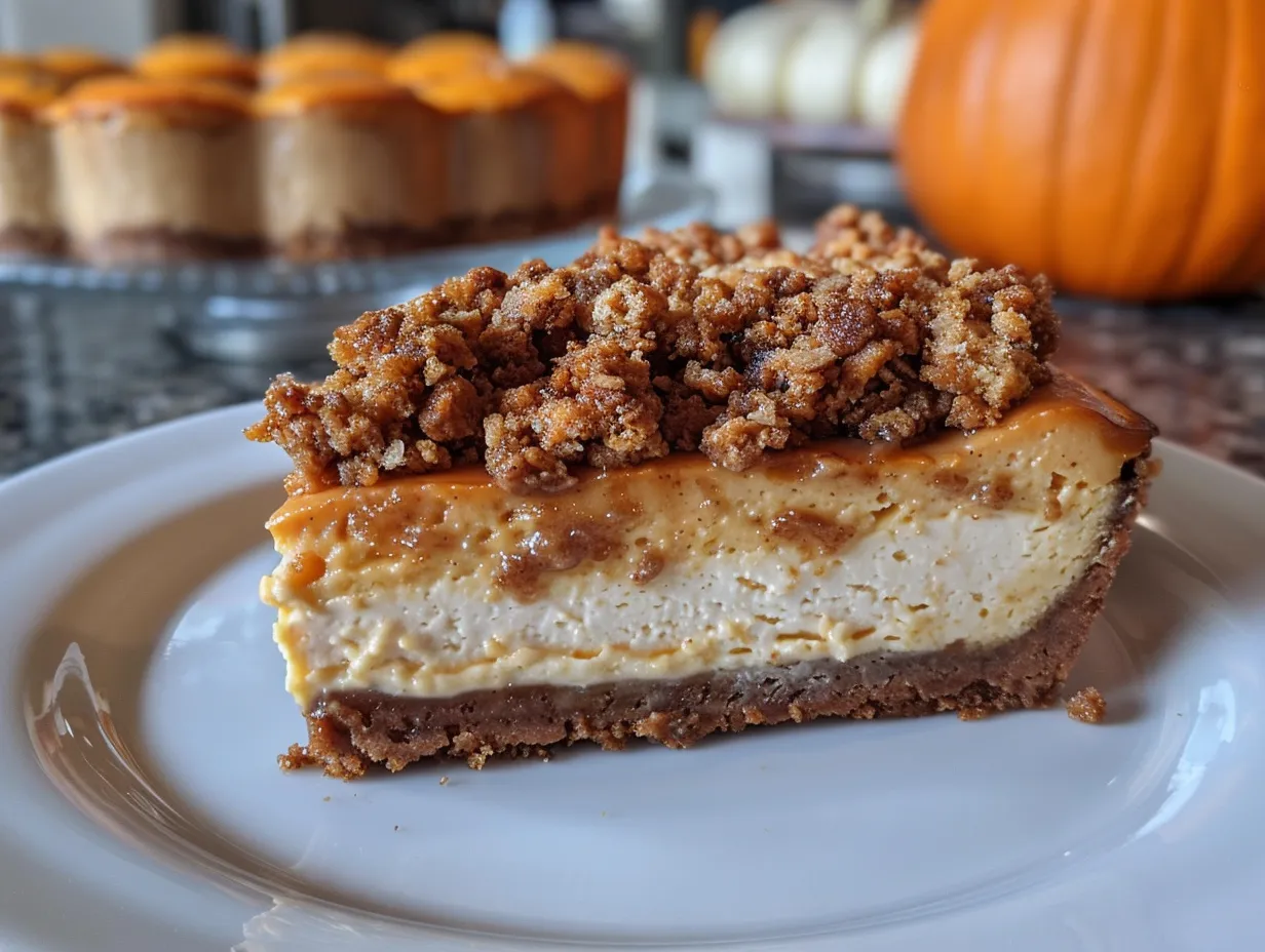 Delicious Pumpkin Streusel Cheesecake
