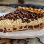 Delicious Slice of Chocolate Chip Cannoli Pie