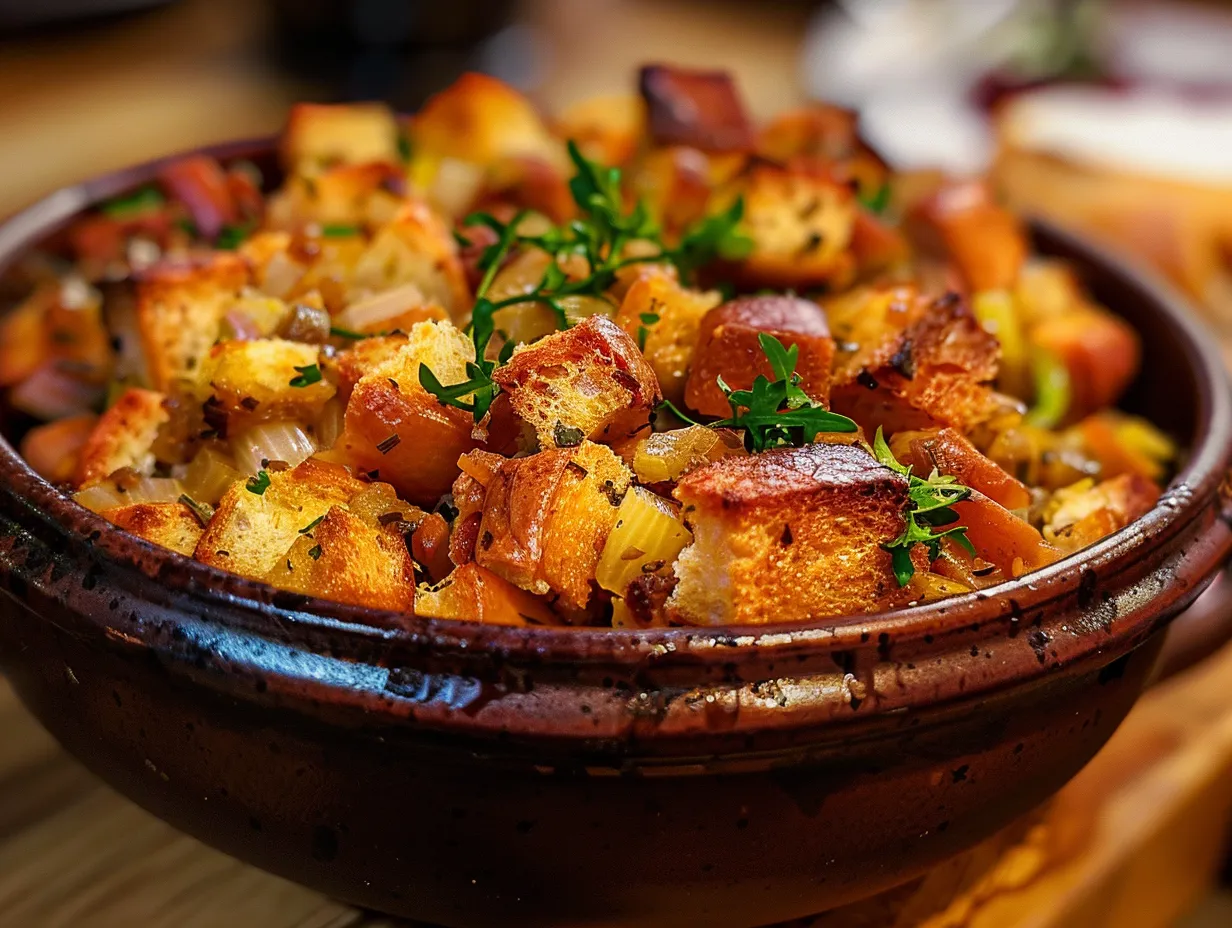 Delicious Turkey Crockpot Stuffing Ready to Serve