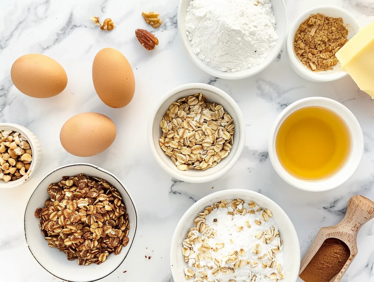 Ingredients for easy baked oats recipe