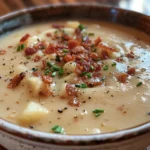 Rustic Potato Soup with Crispy Bacon