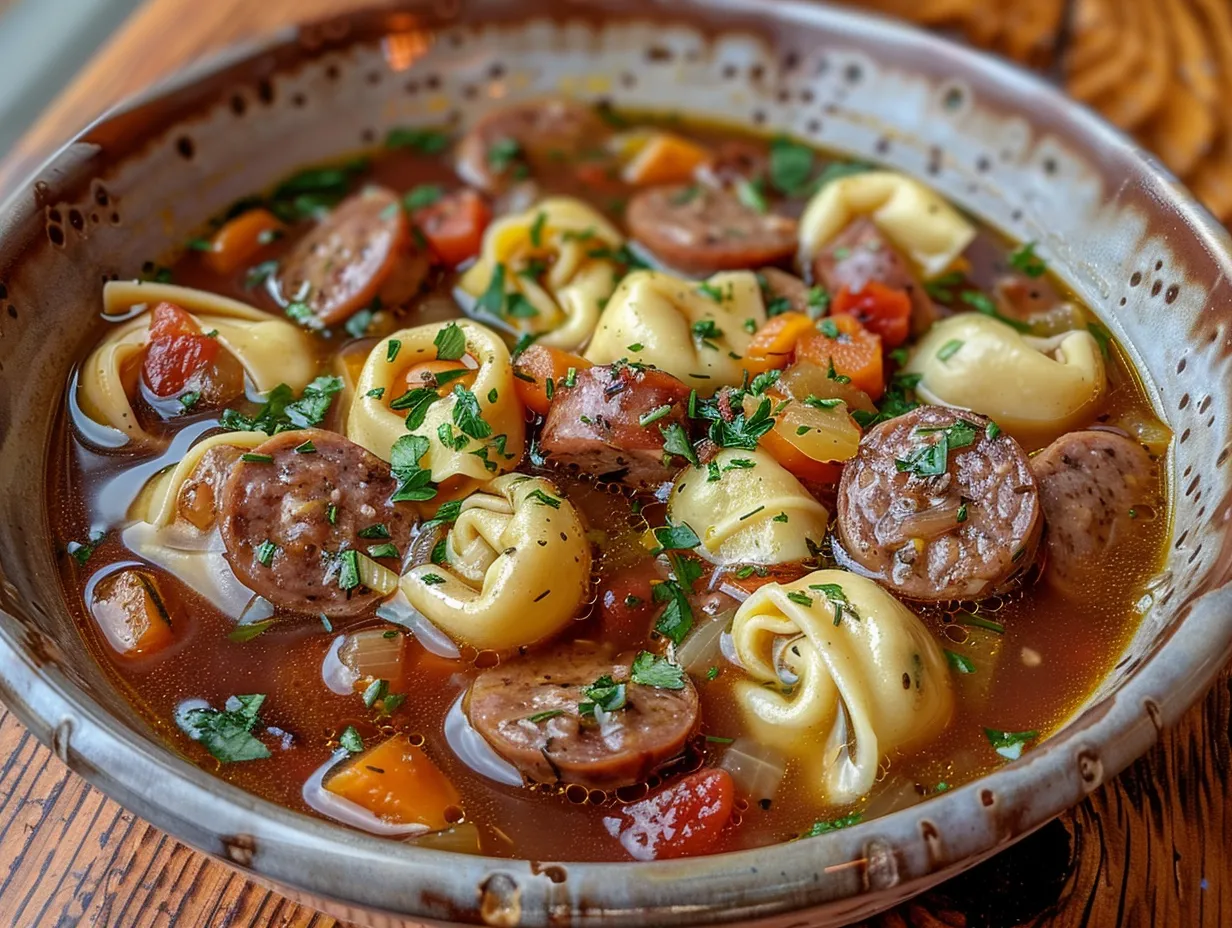 Sausage and Tortellini Soup Delight