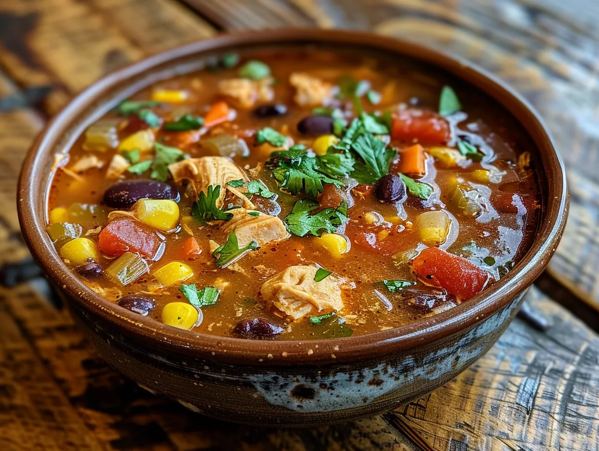 Warm and Inviting Bowl of Southwest Chicken Soup