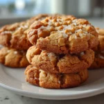 A tempting stack of homemade soft peanut butter cookies