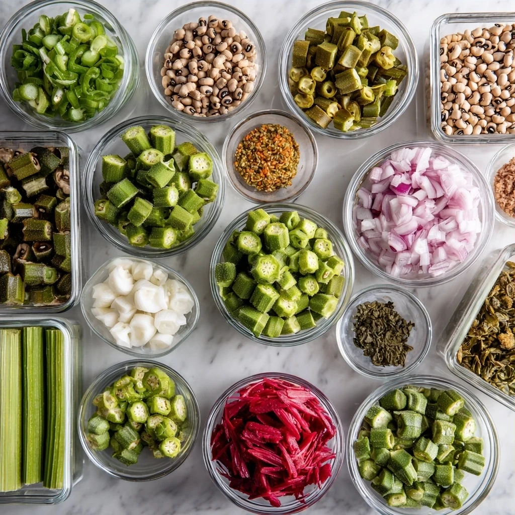 Ingredients for Black-Eyed Peas Okra Stew