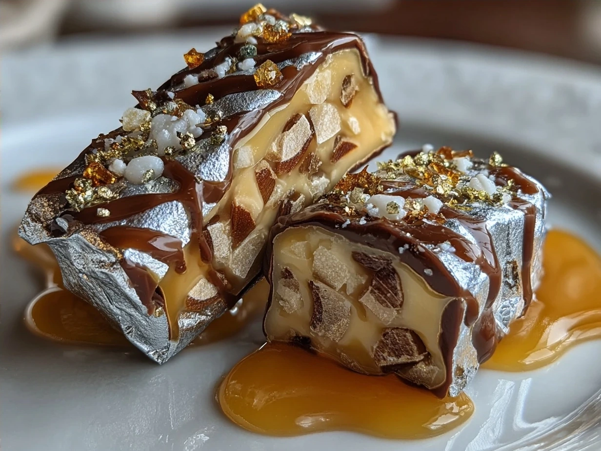 Finished Christmas Cracker Candy broken into pieces displaying chocolate and sea salt topping.