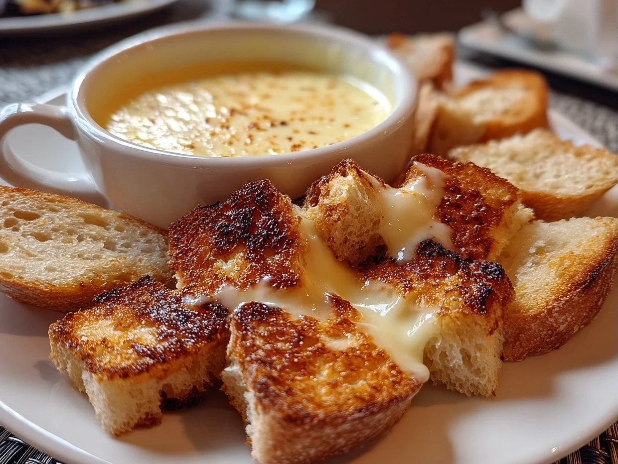 Close-up of bubbling Cheese Fondue