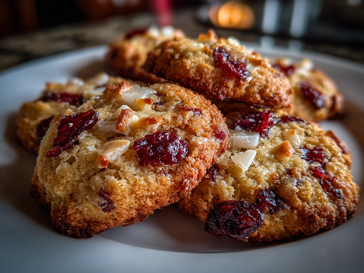 Close-Up of Delicious Christmas Cranberry Orange Cookies