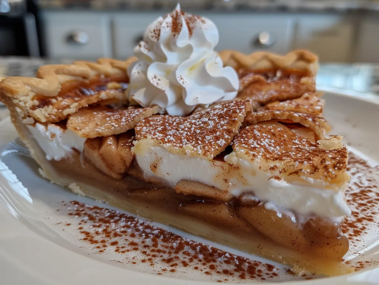 Delicious Apple Butter Pie with Cinnamon Whipped Cream