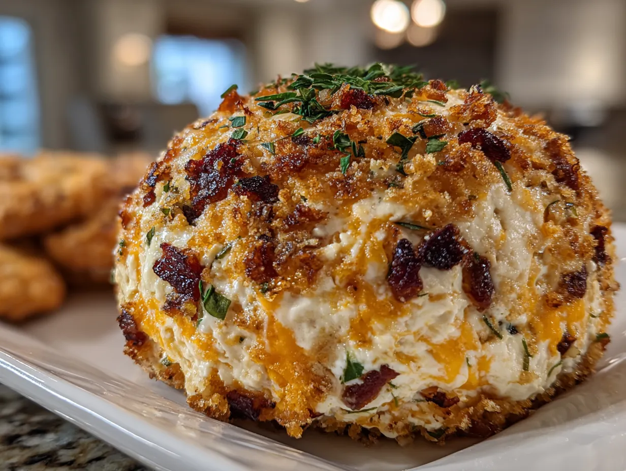 Delicious Bacon Cheddar Cheese Ball Appetizer