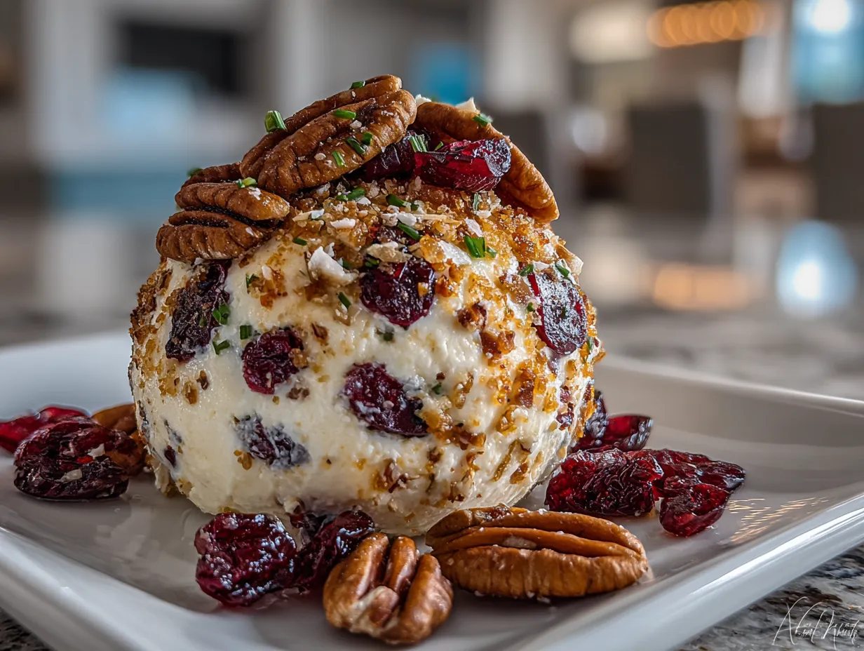 Delicious Cranberry Pineapple Pecan Cheese Ball Appetizer