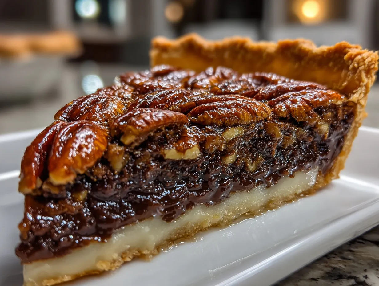 Delicious Layered Chocolate Pecan Pie