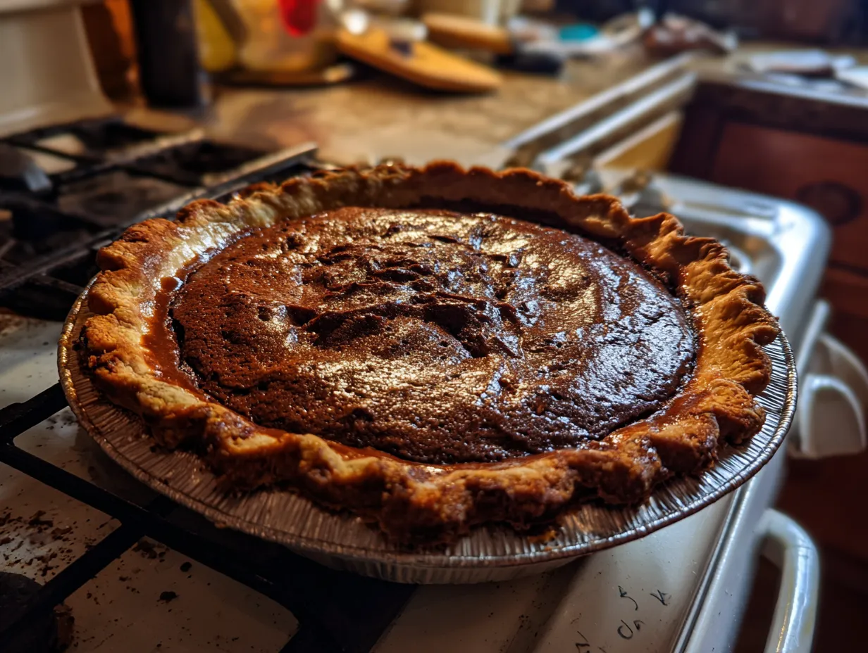 Finished old fashioned chocolate pie
