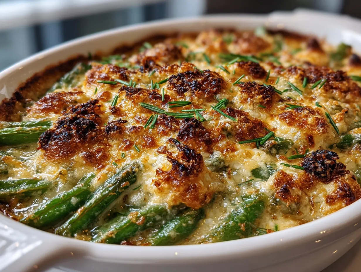 Garlic Parmesan Green Bean Casserole Display