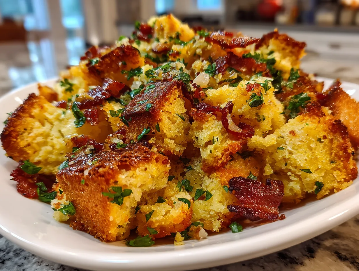 Golden Bacon Cornbread Stuffing