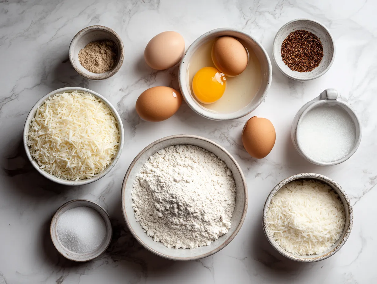 Ingredients for making a delicious Egg Hashbrown Casserole