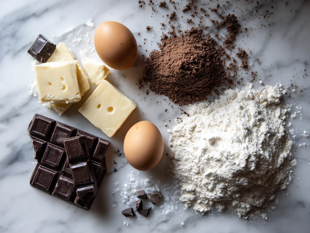 Ingredients needed to make triple chocolate pie