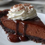 Mouthwatering Slice of Triple Chocolate Pie