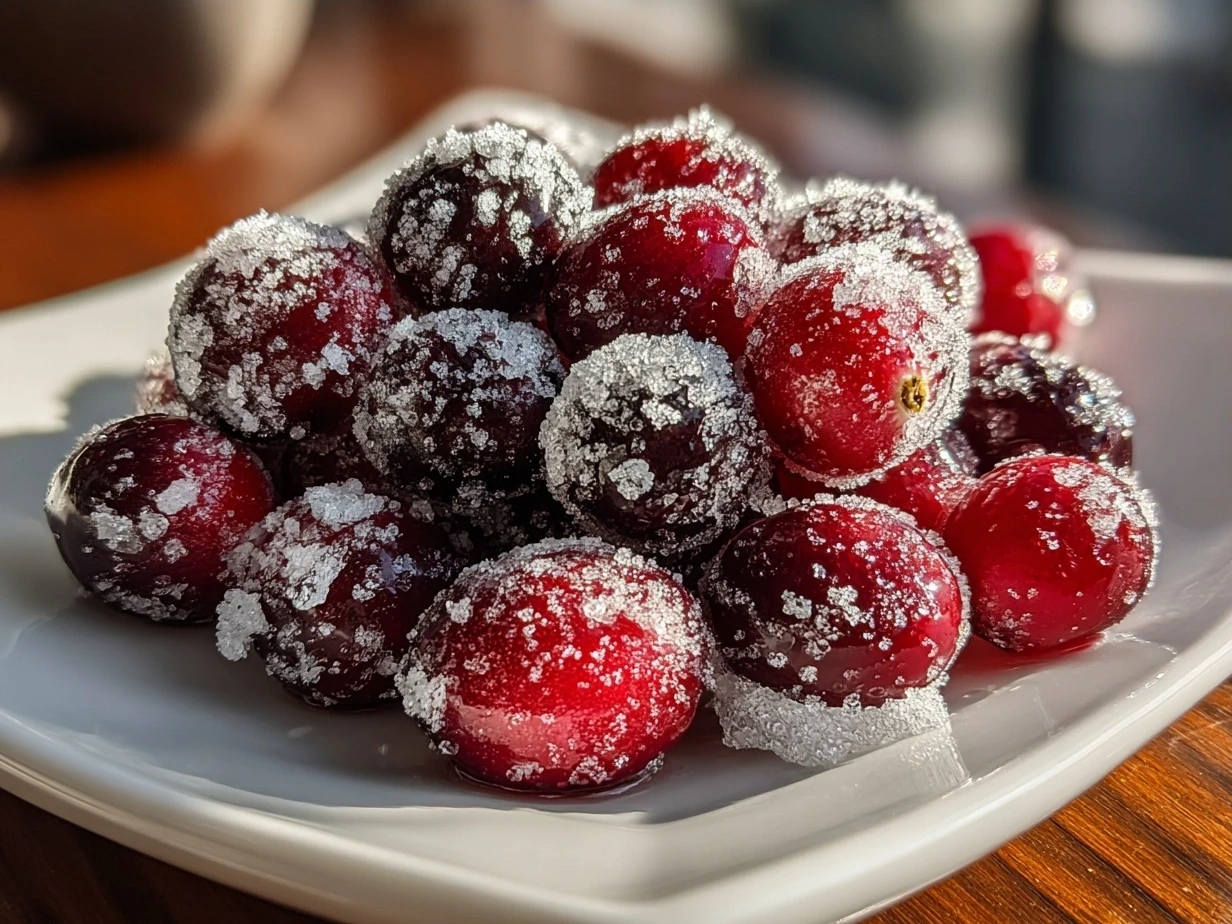 Finished No-Added-Sugar Sugared Cranberries