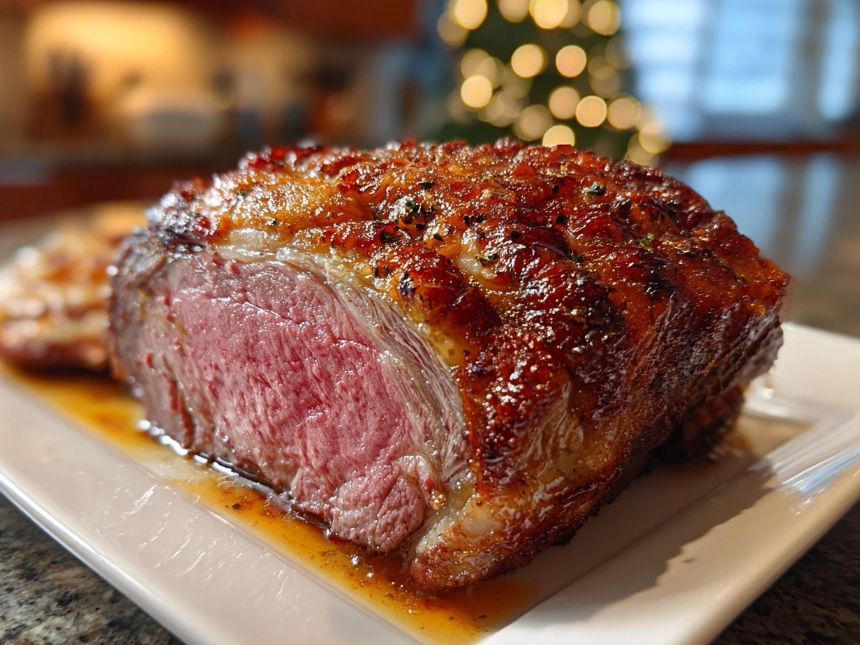 Prime rib roast recipe: a delicious prime rib roast on a cutting board, ready to serve