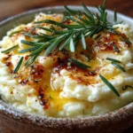 Rosemary Garlic Mashed Potatoes Appetizing Close-Up