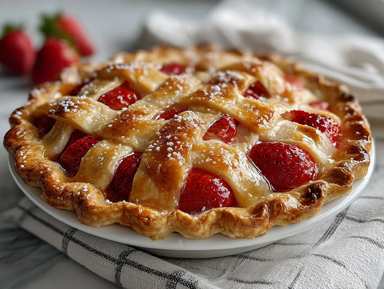 Delicious finished Strawberry Pie