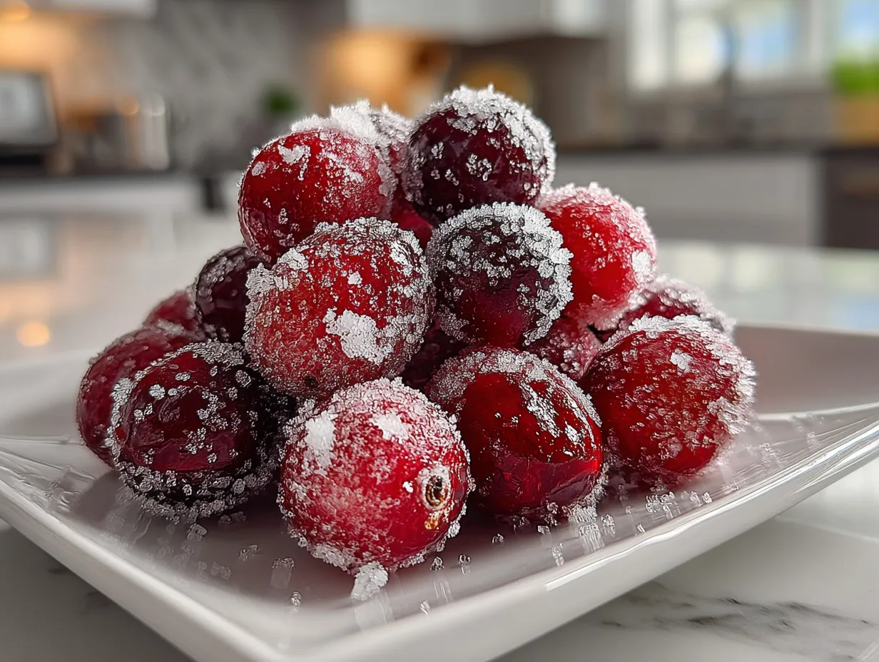 Sugared Cranberries on a Festive Table