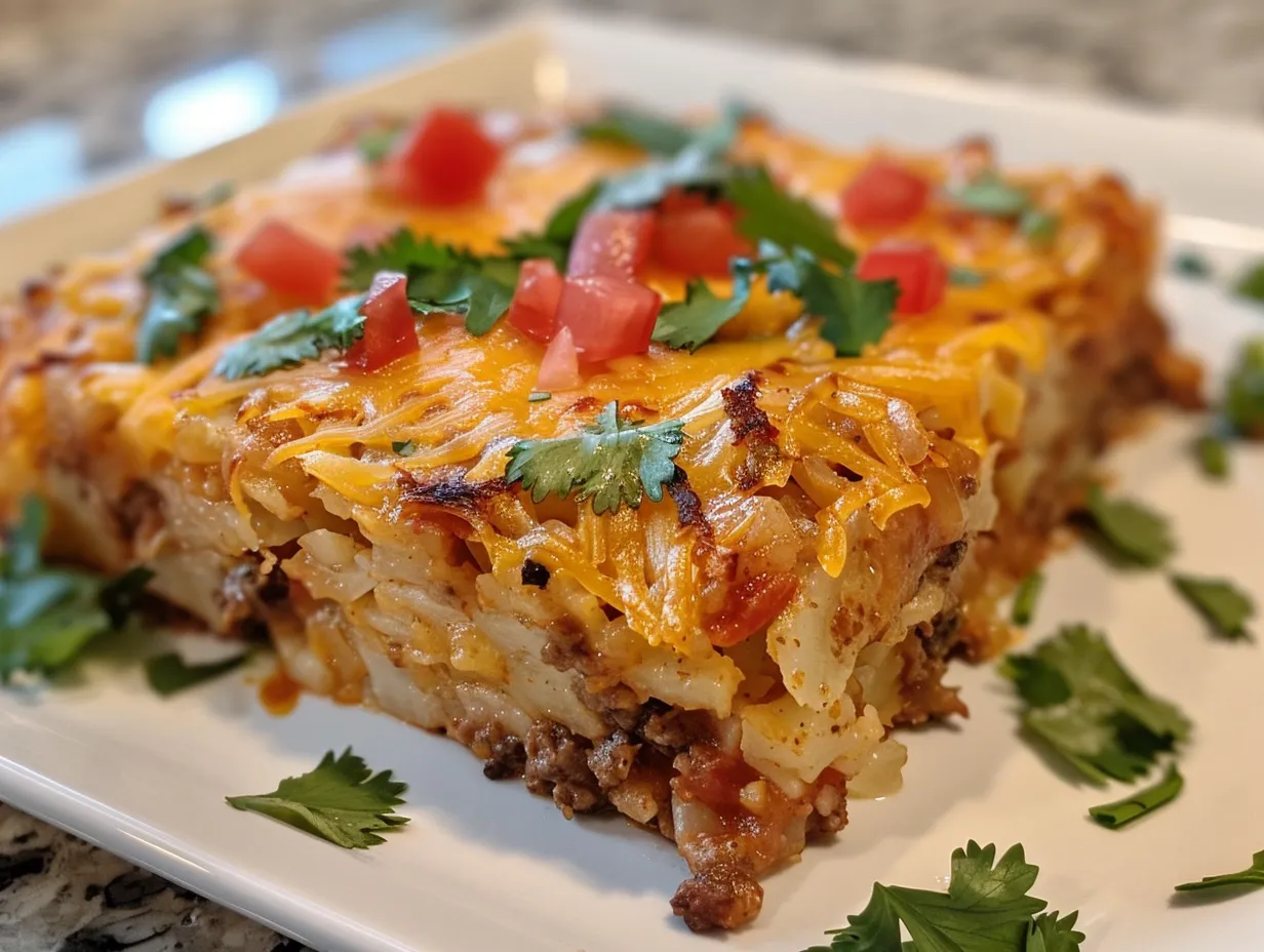 Taco Hashbrown Casserole Display