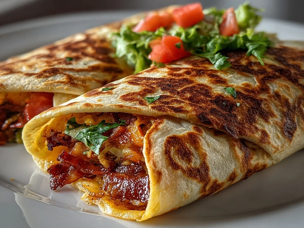 Delicious and freshly prepared tortilla roll-ups ready to serve