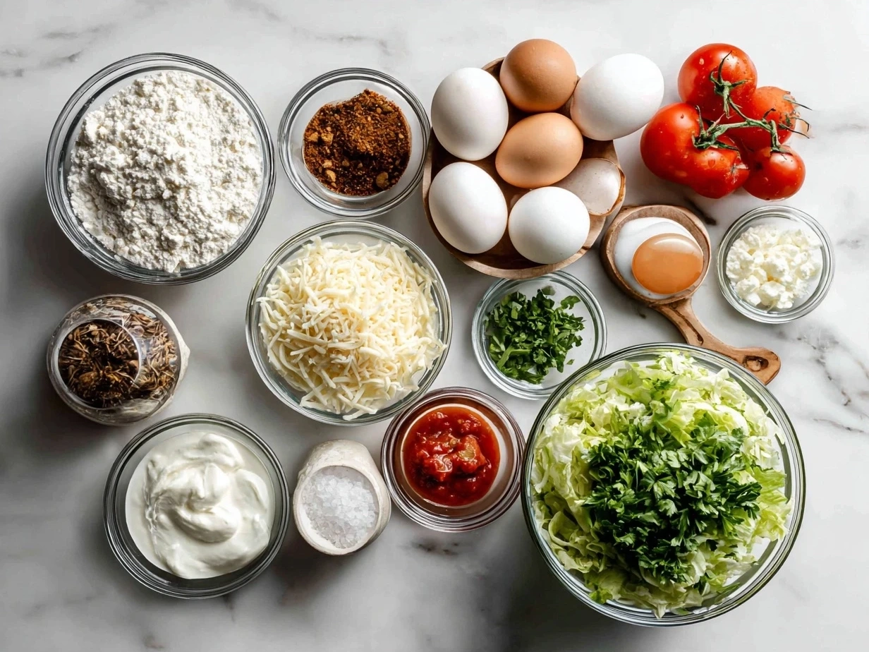 Ingredients for making delicious tortilla roll-ups