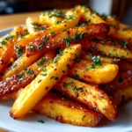 Beautiful crispy air fryer fries on a white plate