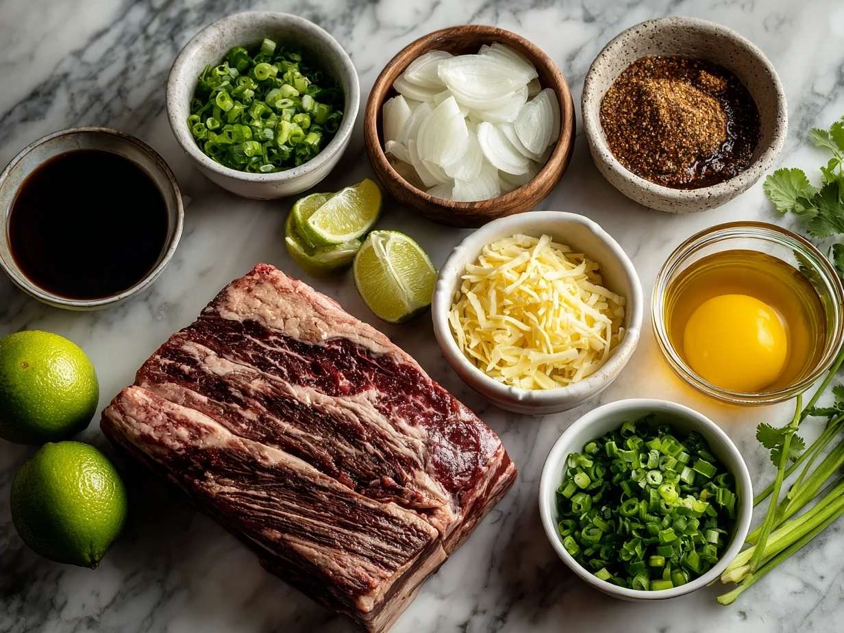 Ingredients for Beef Short Rib Tacos