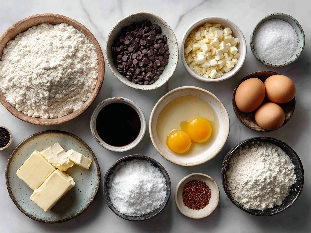 Ingredients for homemade Breakfast Pop Tarts laid out including flour, butter, eggs, and spices