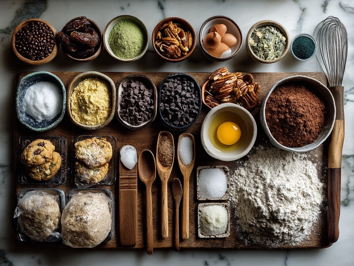 Ingredients laid out for making classic chocolate chip cookies