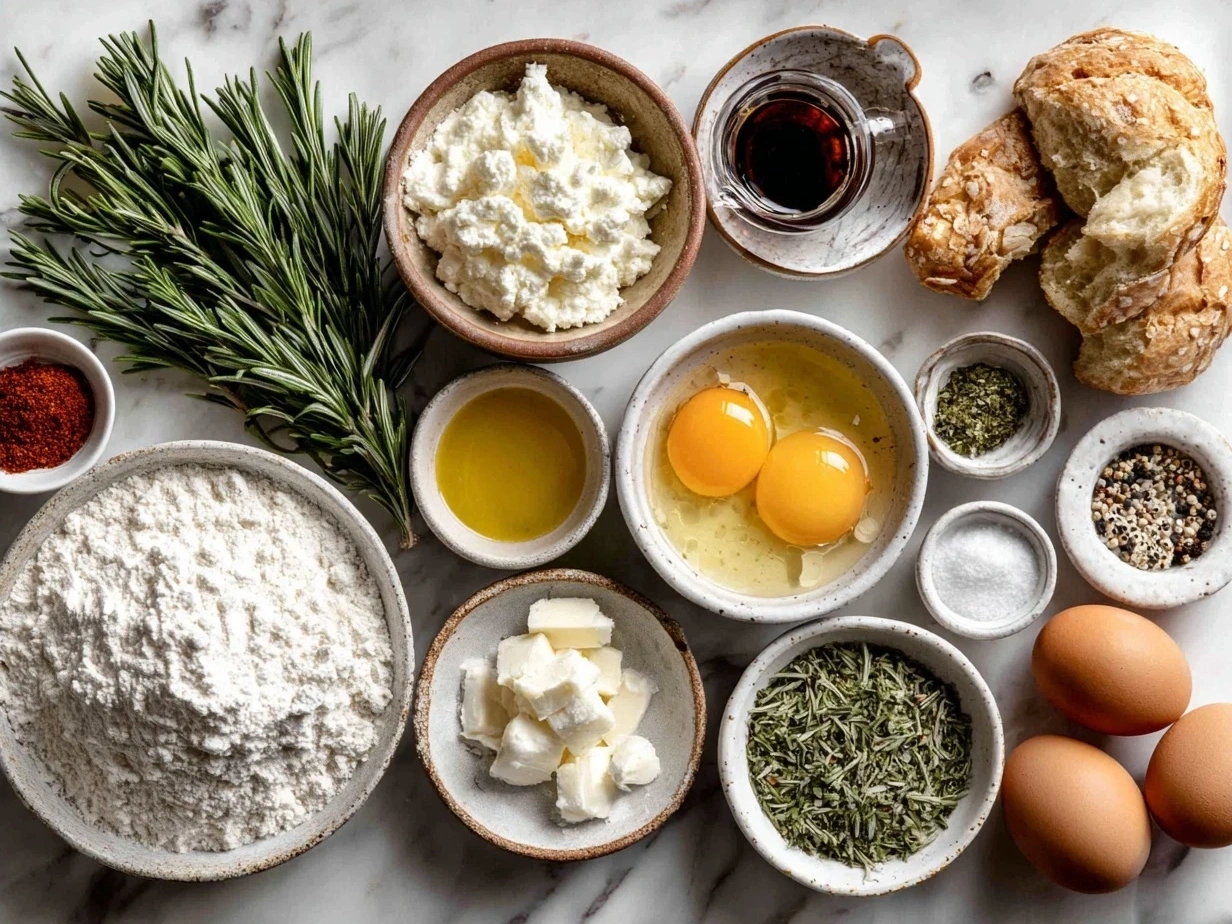 Ingredients for Christmas Morning Quiche including pie crust, eggs, cheese, sausage, spinach, and bell pepper