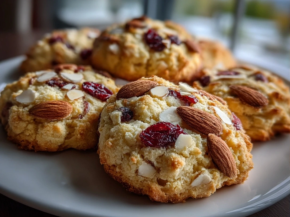 Close-up of Delicious Almond Cherry Cookies