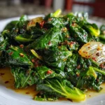 Close-up of Finished Mustard Greens