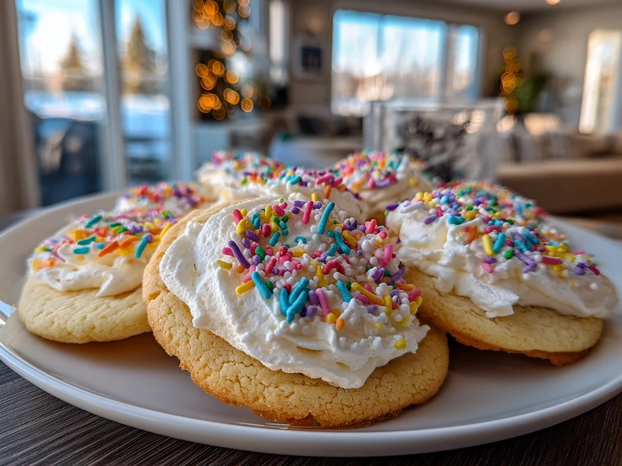 Close-up of Frosted Lofthouse Cookies