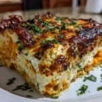 Close-up of homemade butternut squash lasagna
