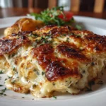 Close-up of homemade scalloped potatoes