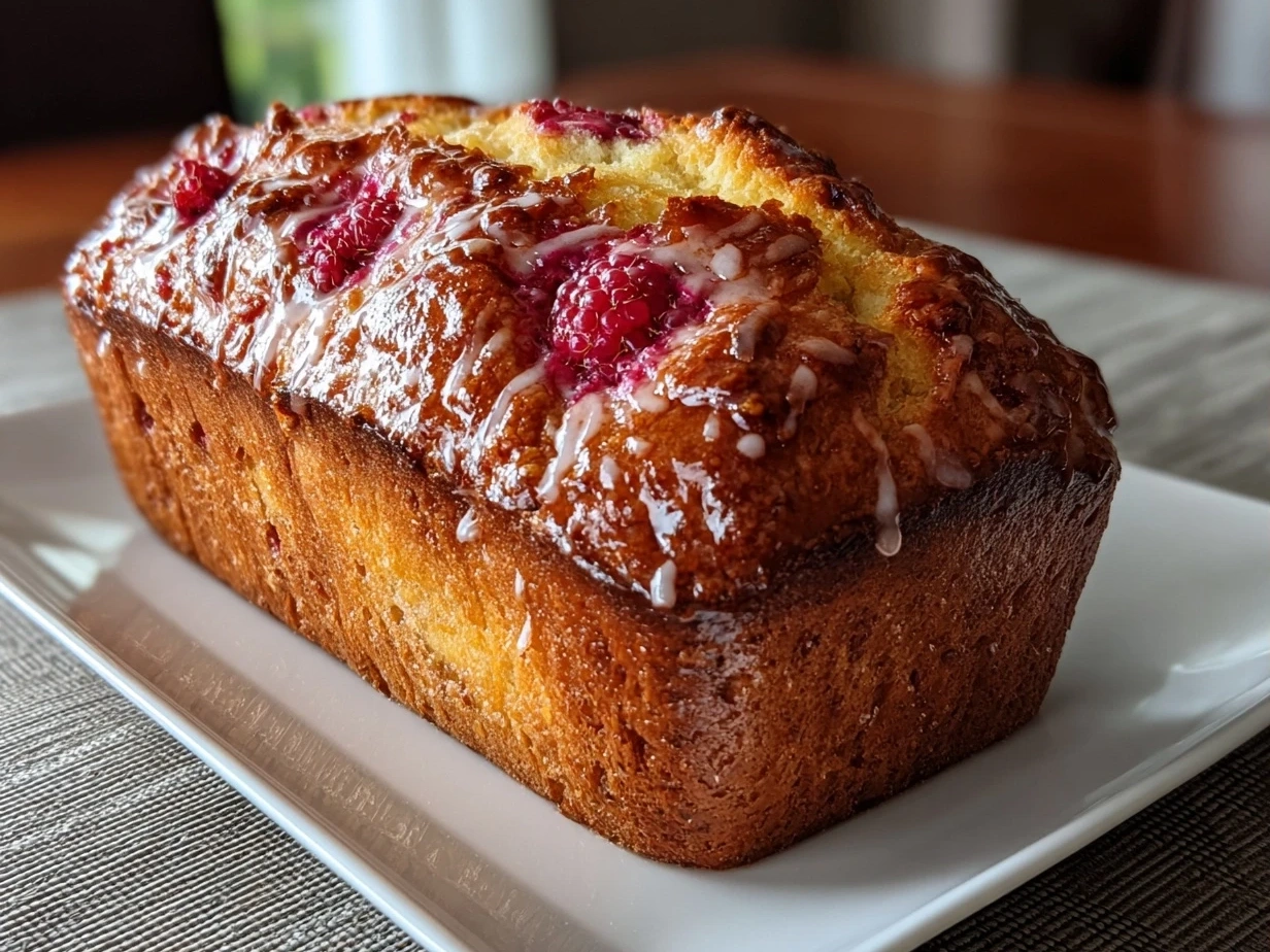 Close-up of Raspberry Swirl Brioche Loaf